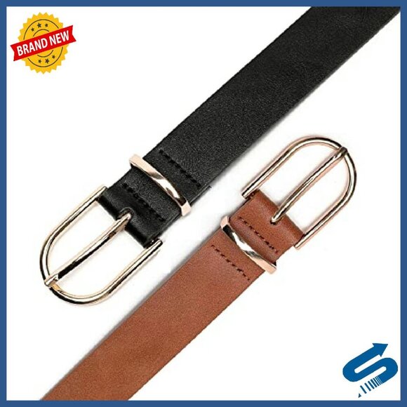 Faux Leather Belt for Jeans, 1.1 Inch Width, Fits Waist 23-35 Inches main image 8
